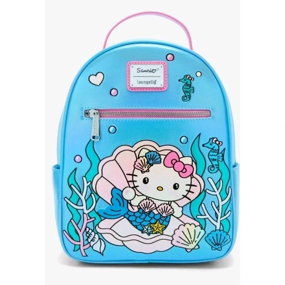 NEW! Loungefly Sanrio Hello Kitty‎ Mermaid Iridescent Metallic Backpack Sealed!